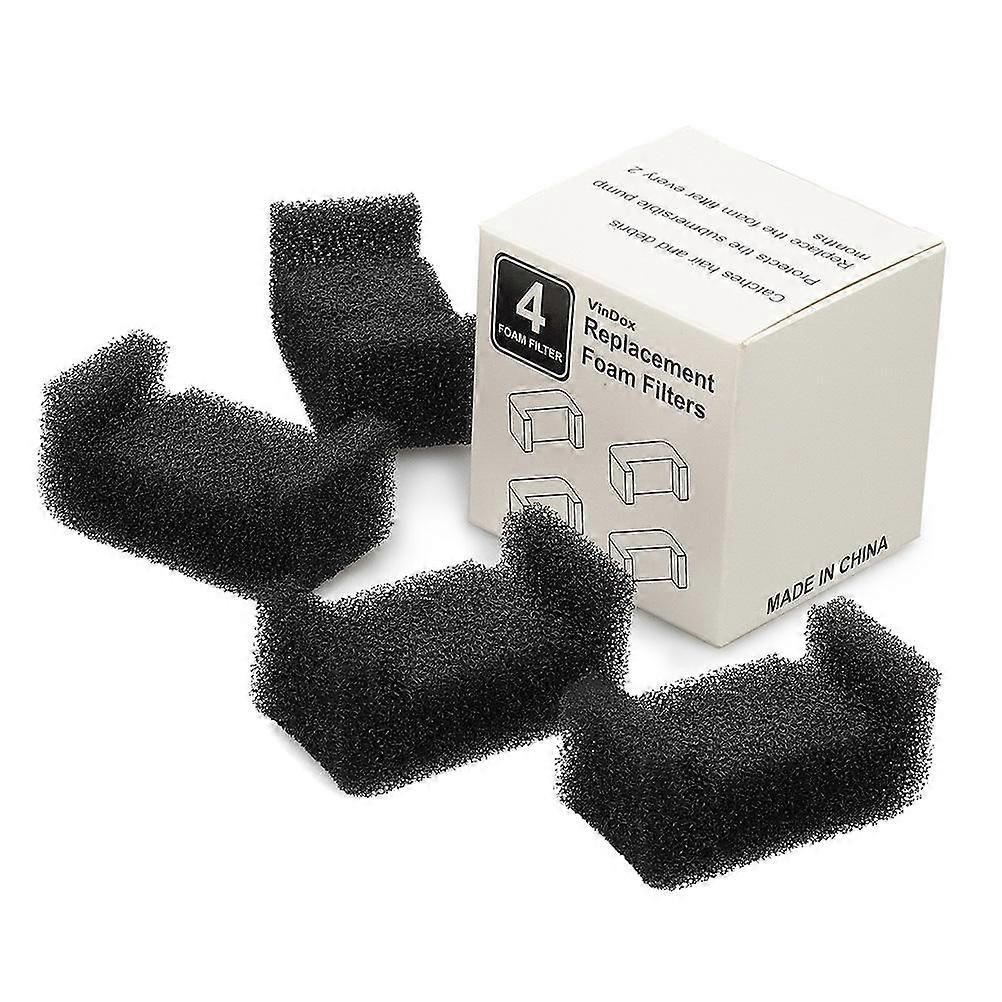 Replacement Foam Filters Black Durable Small Flower Design Pack of 4 Universal Size High-Quality Sponge Easy to Install and Wash for Enhanced Filtrati
