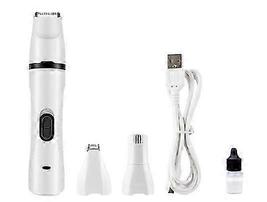 3 in 1 Multifunction Electric Dog Nail Clipper Kit, Portable Rechargeable Low Noise Pet Nail Clippers, Painless Paws, Grooming, Trimming for Small, Me