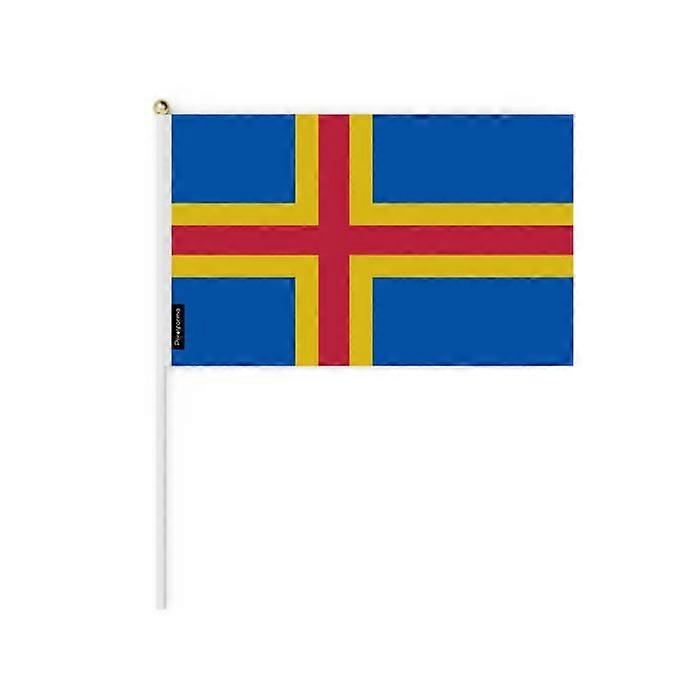 Mini Flag - Åland - 14 x 21 cm - Pack of 100 - Polyester - Lightweight - Double-Sided