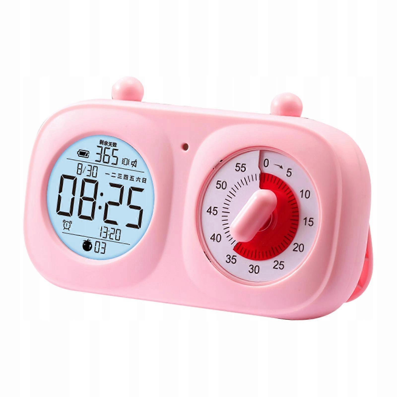 Visual Timer Clock Adjustable 60 Minute Countdown Timer For Teaching Pink