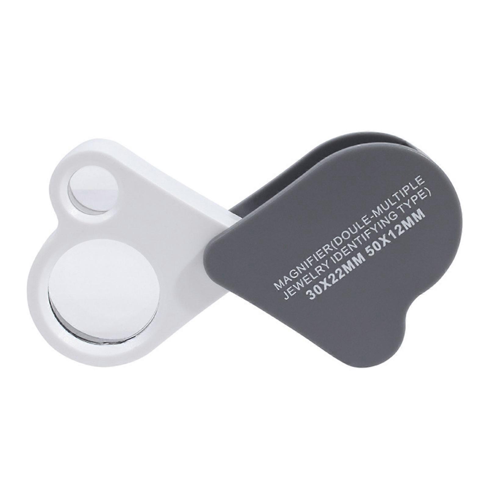Double Lens Magnifying Glass 30X 50X Eye Loupe Pocket Magnifier Magnifying Lens for Stamp Inspection Reading Science