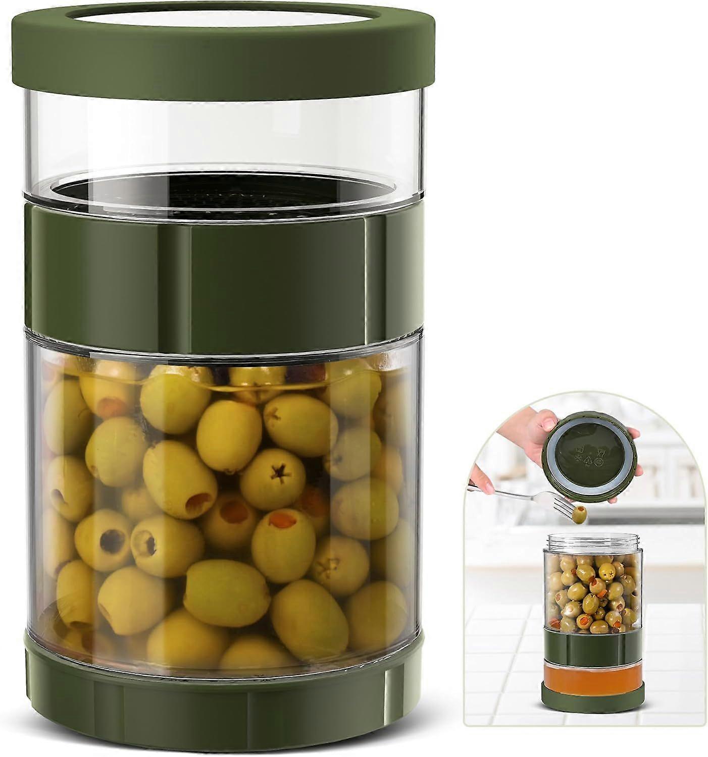 Glass Pickle Jar with Strainer Flip, 56oz Airtight Pickle Container, Leak-proof Juice Separator Pickle Flip Jar with Sealing Silicone Ring for Olive,