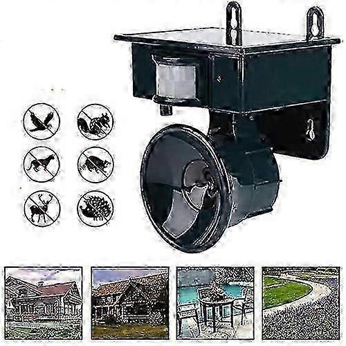 Solar Powered Ultrasonic Pest Repeller for Birds and Animals - Customizable Frequency Settings, Easy Installation, Automatic Activation