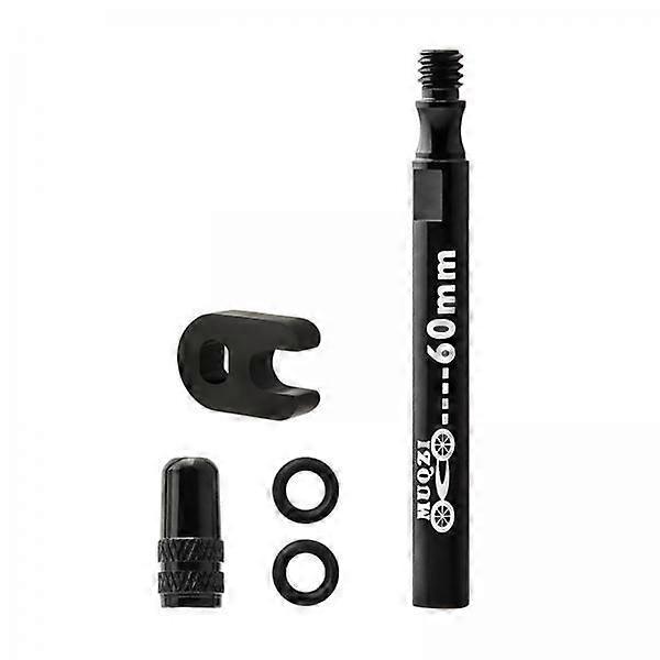 4xPresta Value Extender Values Extension with Core & Adaptor 1pc Black 60mm