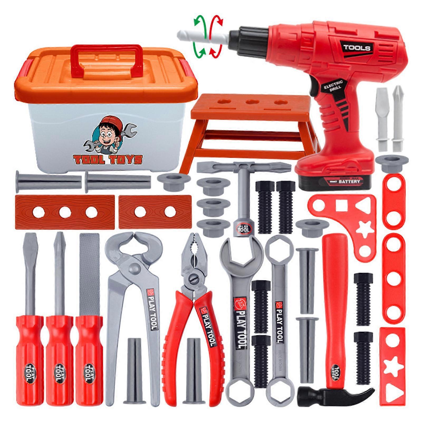 Repair Kits Toolbox Toy with Screwdriver Disassembly Tool Set Build Kits Toy Creative Kids Pretend Play Construction Toy Multicolor