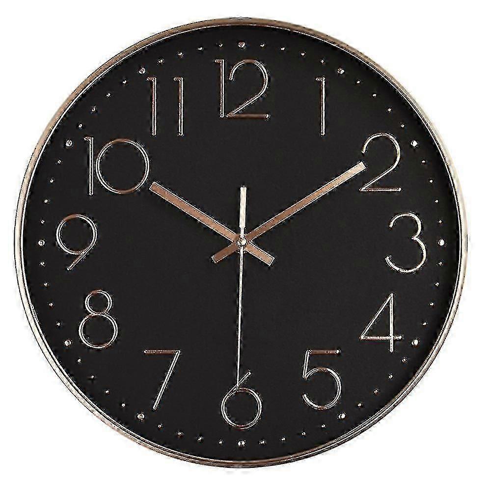 Wall Clock Silent Non Ticking Quality Quartz, Round Easy To Read - Ya