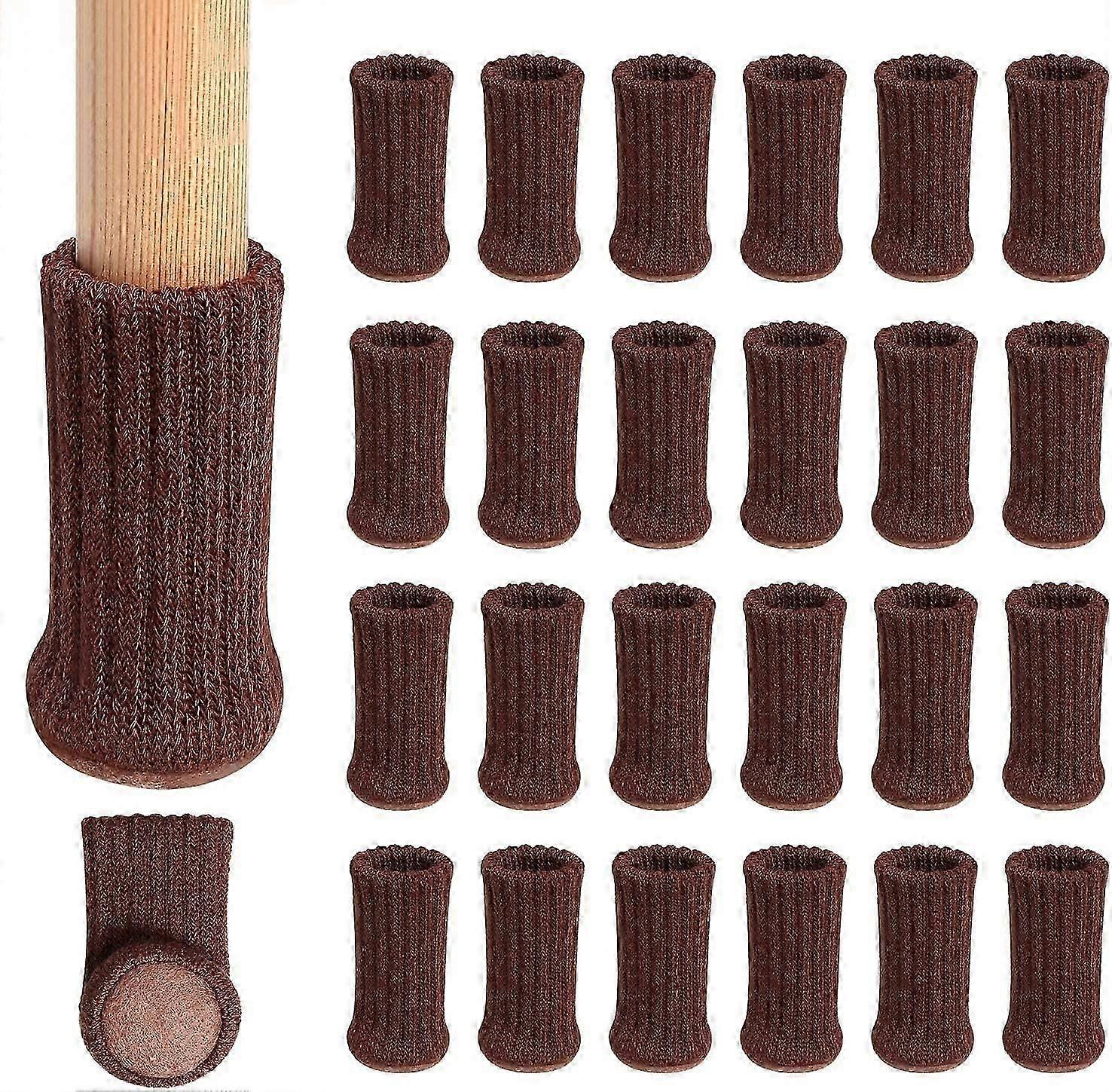 24包(Marron fonc)Tricot桌子躺椅Jambe Chaussettes lastiq