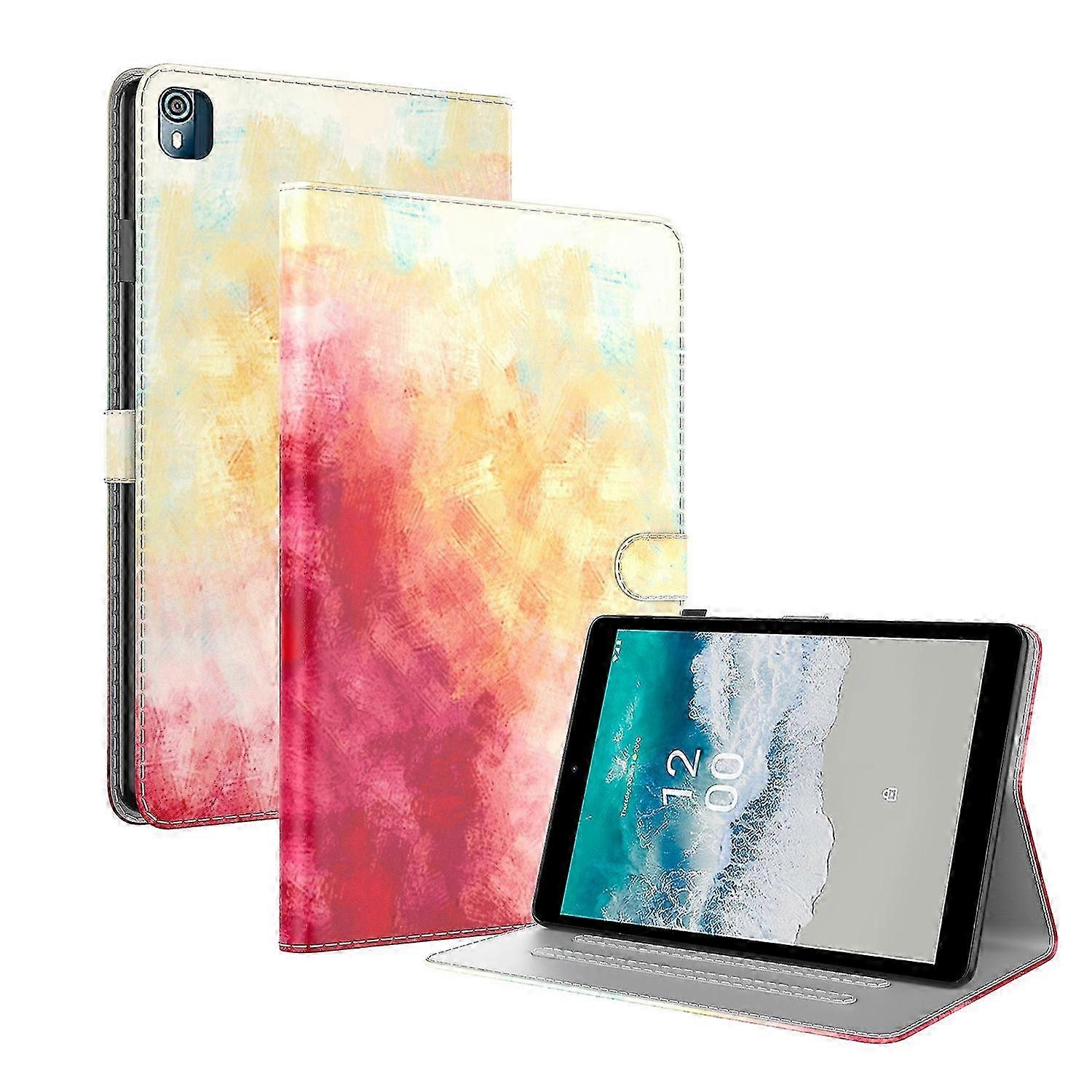 2025 For Nokia T10 Watercolor Pattern Flip Leather Tablet Case