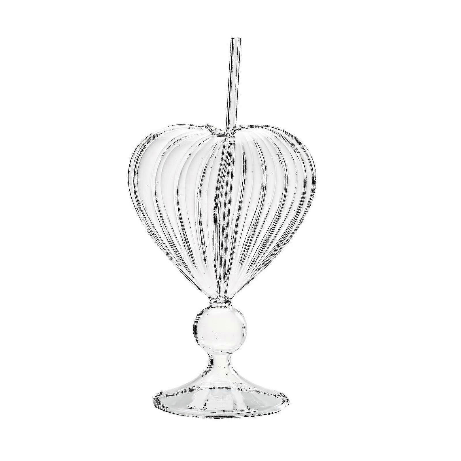 Transparent Stripe Drinking Straw Wine Glass Suitable for Tumblerful Love