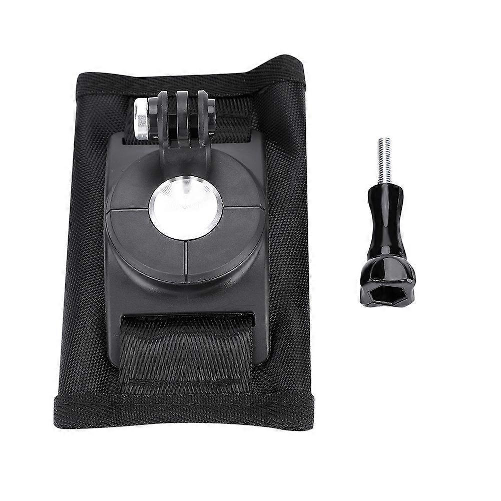 "360° Rotating Backpack Strap Holder for GoPro & Cameras: Easy Attach & Adjust"