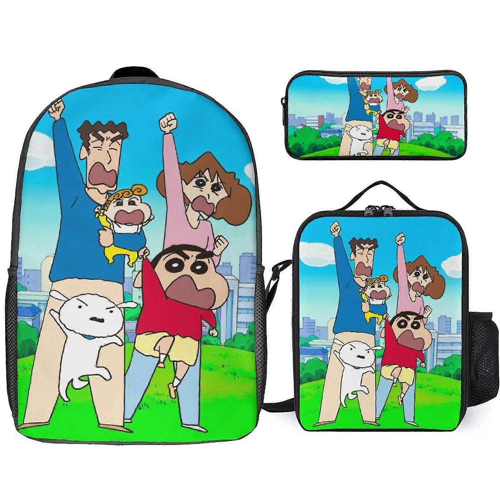 k99 Creyon Shin-chan Backpack Future Leader Set Progressive Bookbag with Executive Lunch System c99
