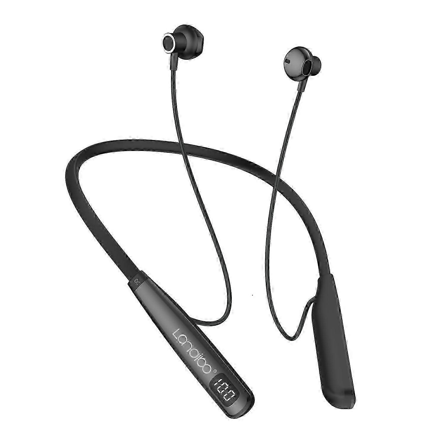 Neck-hanging earphones, Bluetooth 5.4, up to 100 hours of play time, LED battery display 2025
