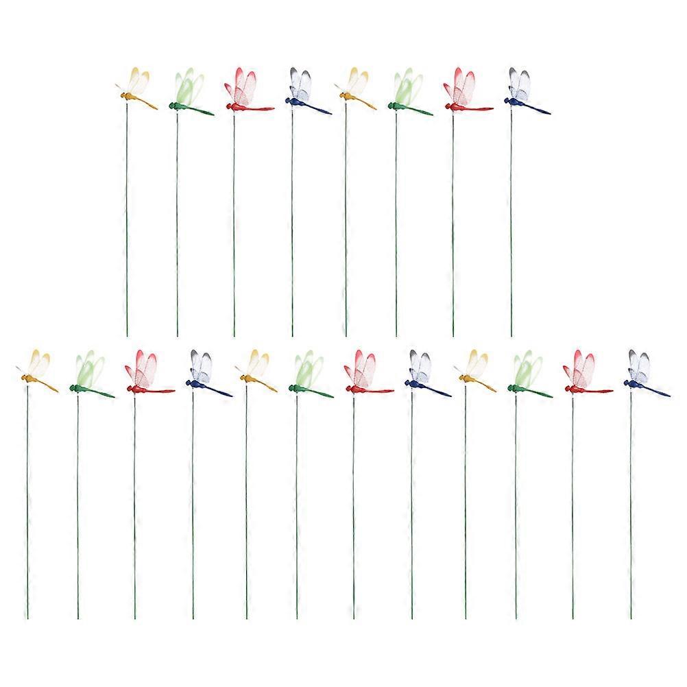 20pcs Durable Plastic Dragonfly Garden Stakes Weather Resistant Decorative Yard Signs Easy Installation Outdoor Decoration