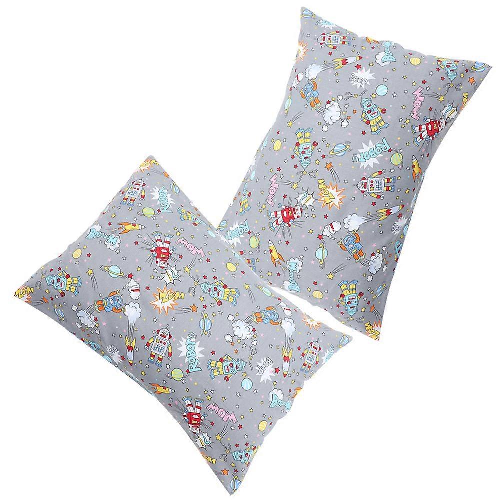 Envelope Closure Kids Pillowcase Rectangular Shape Protective Design Home Use Cotton Material 49x36cm 2Pcs