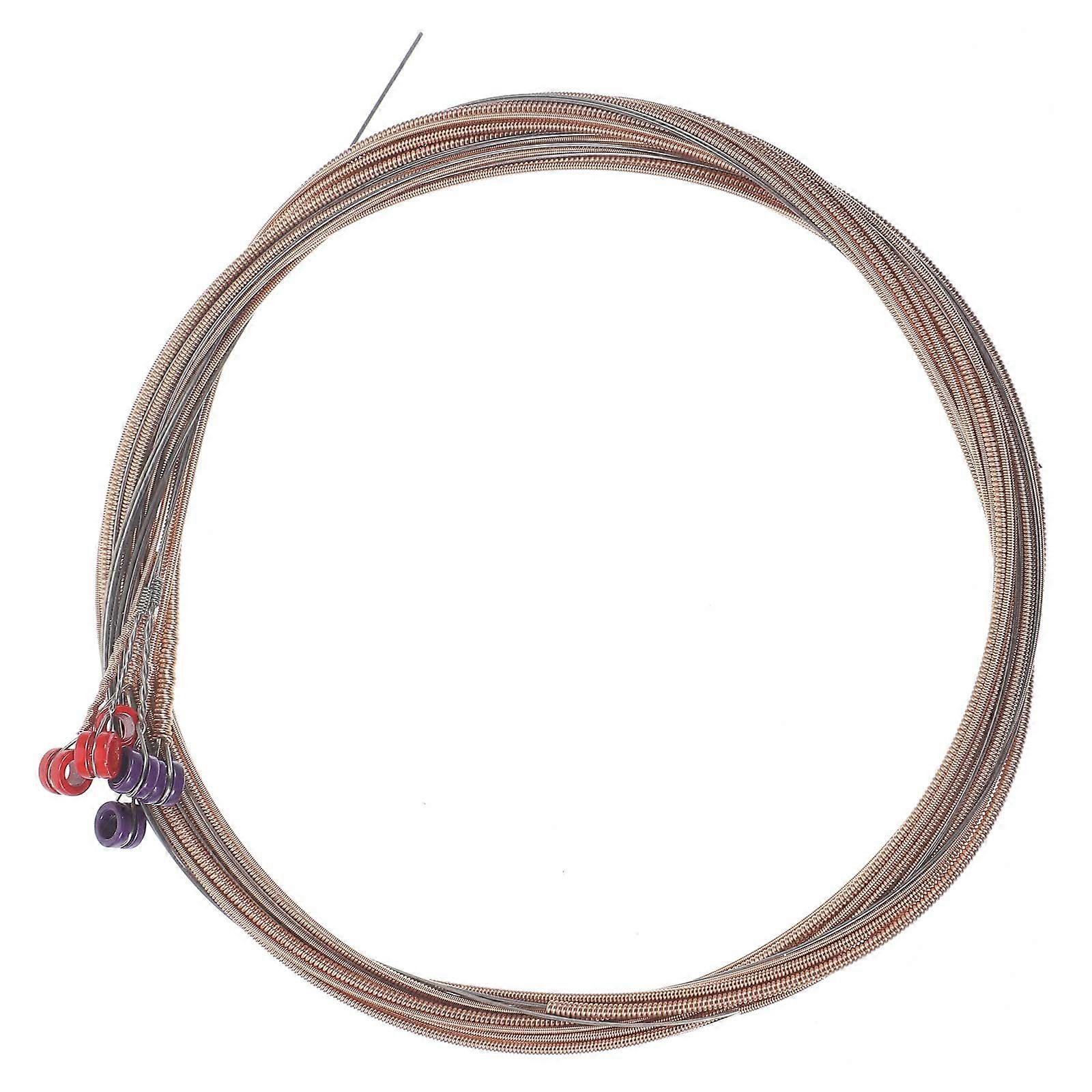 6pcs Acoustic Guitar Strings Replacement, Phosphor Copper, Durable, Standard Tension, Extraordinary Tone for Folk Guitars