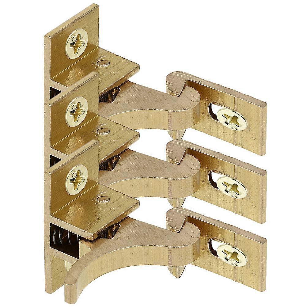 3pcs Copper Cabinet Latch and Catch, Durable Elbow Lock for Furniture Doors, Easy Installation, Smooth Surface, High Reliability for Windows and