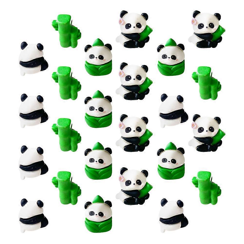 Cute Panda Push Pin Decorative Memo Holder For Office Bulletin Board Assorted Color 40Pcs