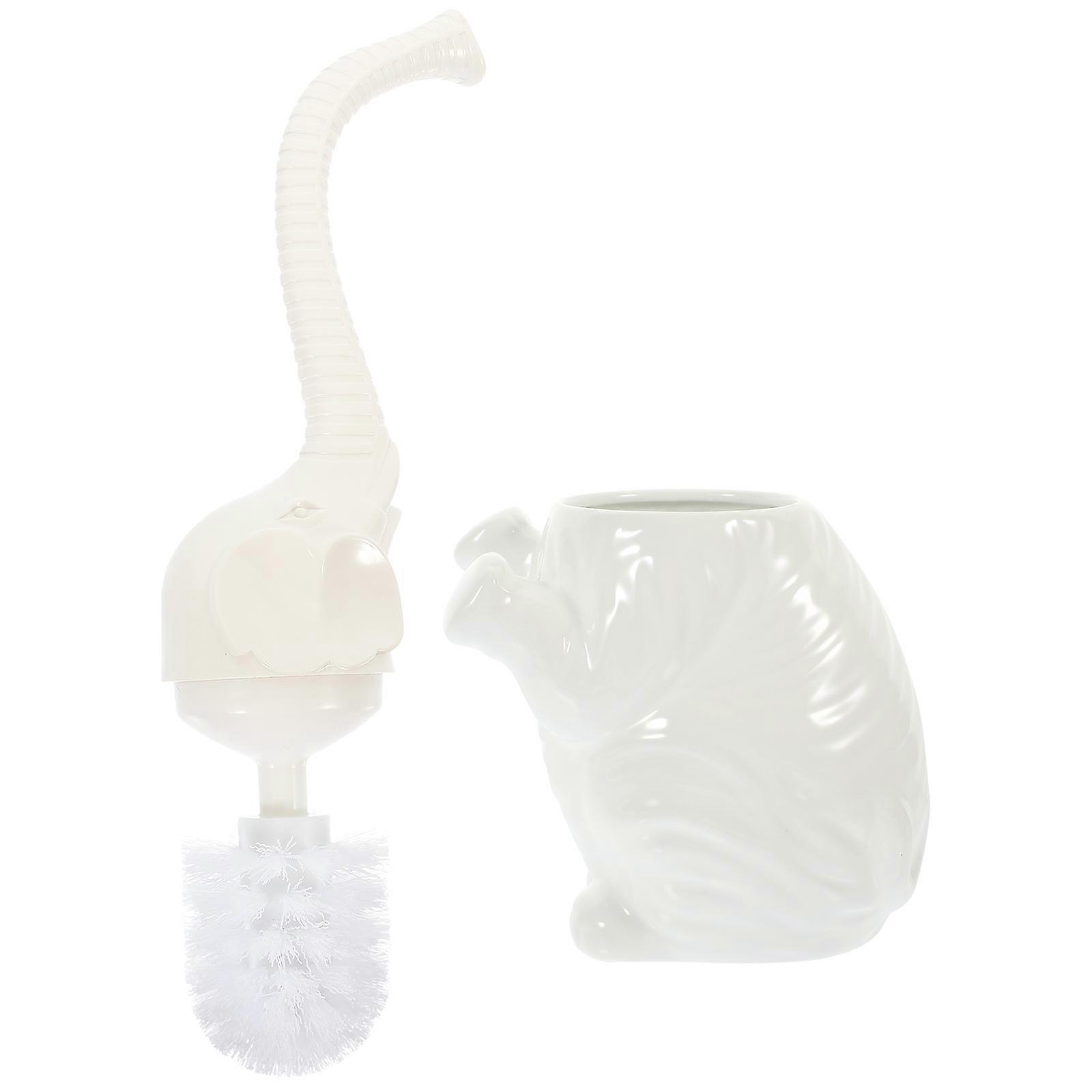 فرشاة وعاء المرحاض مع حامل ، شعيرات نايلون ناعمة للتنظيف العميق ، مقبض بلاستيكي ، أداة تنظيف الحمام بتصميم إبداعي
