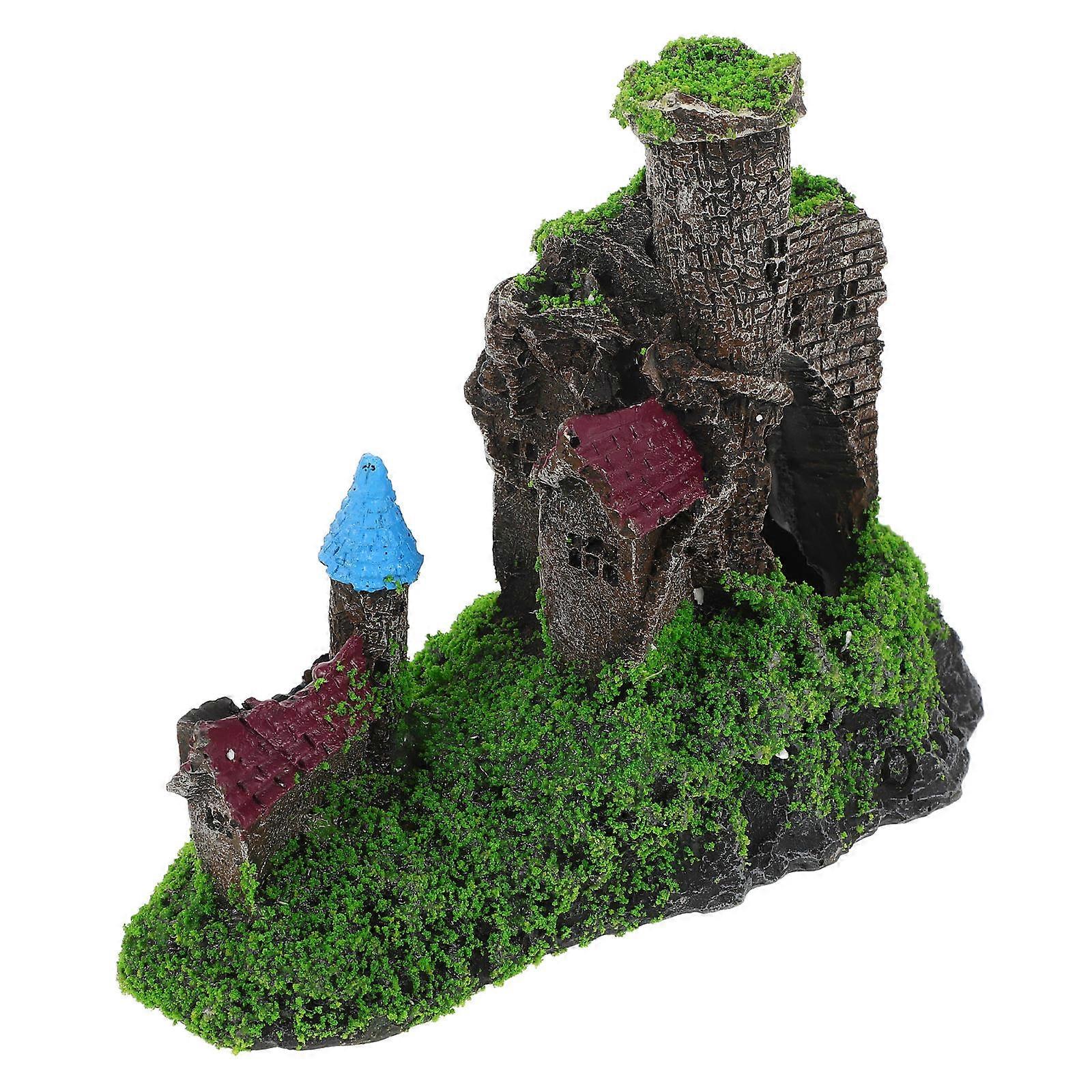 Decorative Aquarium Castle High Simulation Technology Aquarium Enhancement Resin 16.00X13.00X10.00CM 1Set