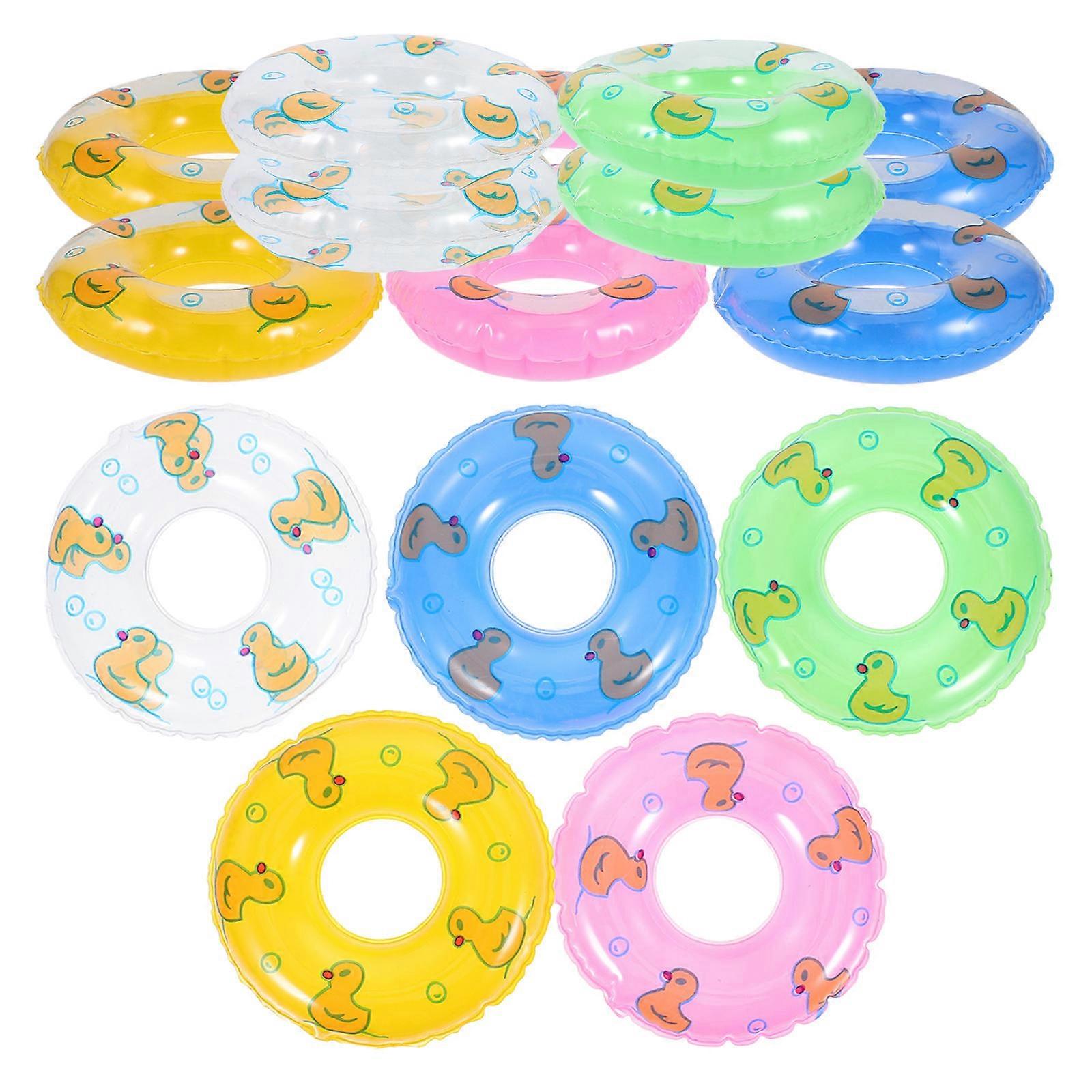 Decorative Swim Ring Models Swimming Pool Ring Duck Yellow Children 15Pcs