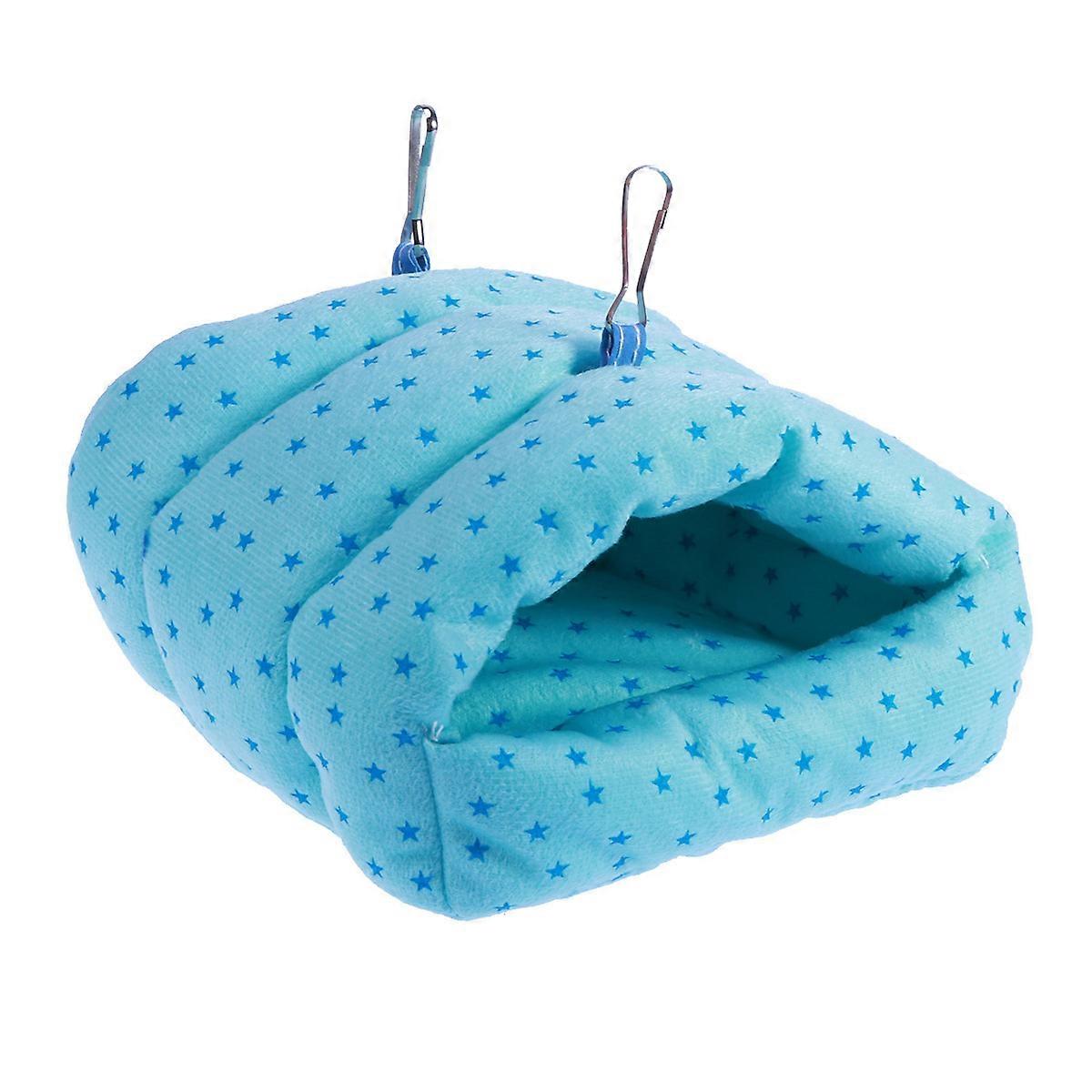 Hamster Hideaway Small Animals Winter Warm Bed 1Pack Blue Star Printing