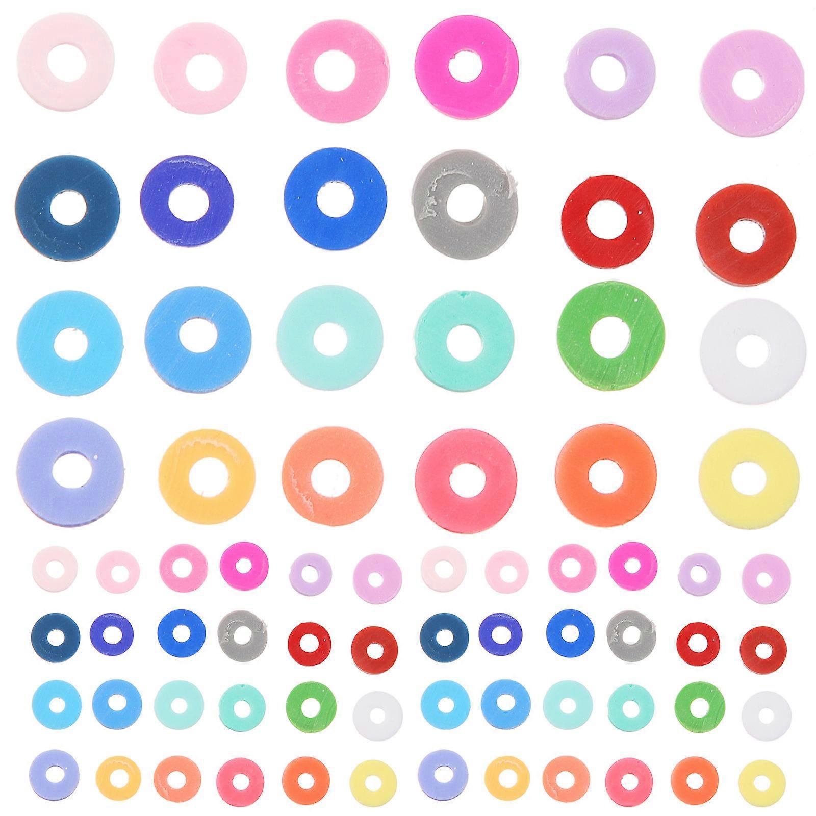 مجموعة حبات الطين البوليمر DIY صنع مجموعة متنوعة من الألوان شكل دائري لحبال الهاتف 0.5x0.5 سم 1 مجموعة