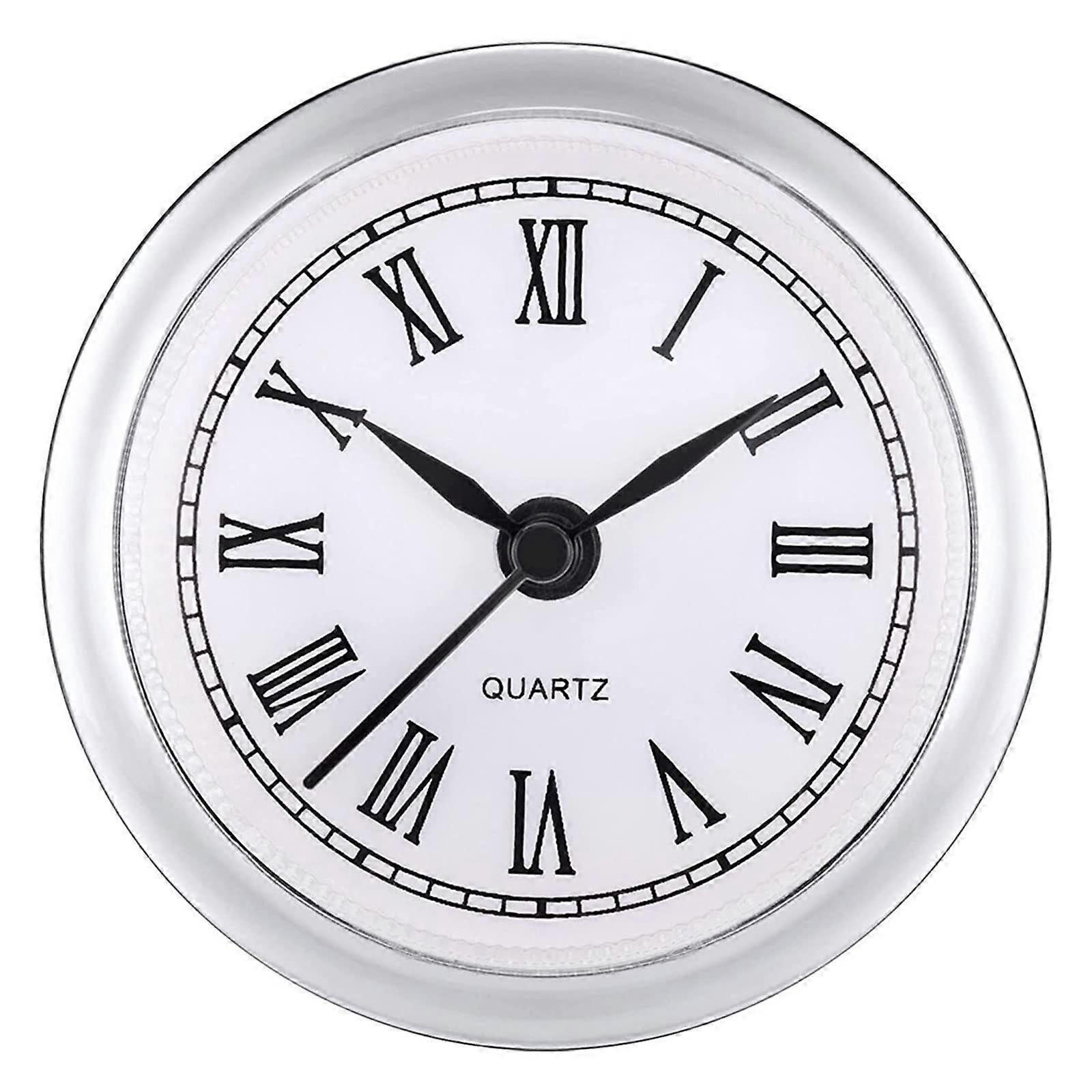 61mm Round Quartz Clock Insert Miniature Roman Numeral Insert 1' Silver