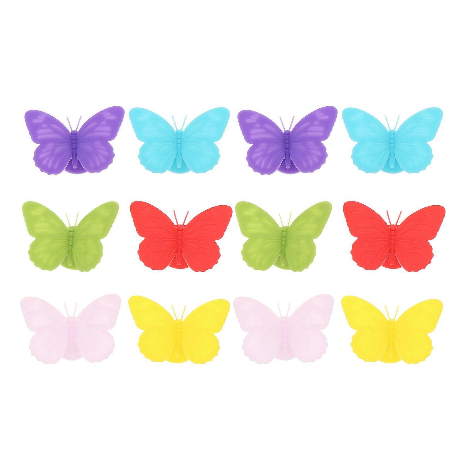Silicone Wine Glass Markers 12pcs Set Decorative Drink Identifiers for Parties, Fun Table Decor, Recognition