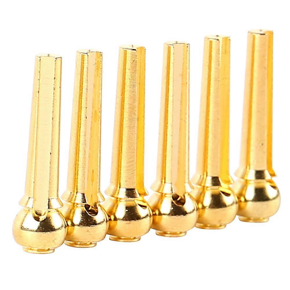 Guitar Bridge Pin Replacement Brass Material Suitable For Ukulele And Guitars 6Pcs