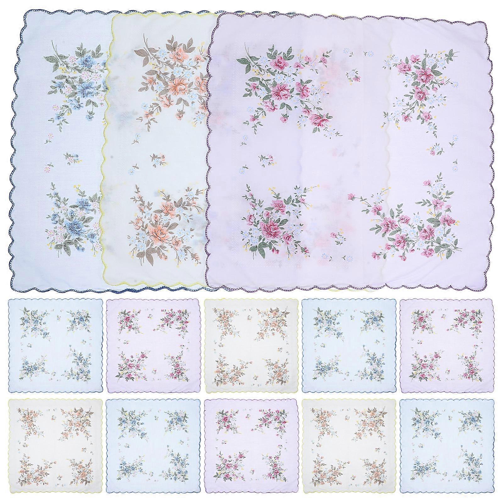 Fazzoletti colorati Piccolo fazzoletto di cotone per le donne per uso domestico ed esterno 12 pezzi