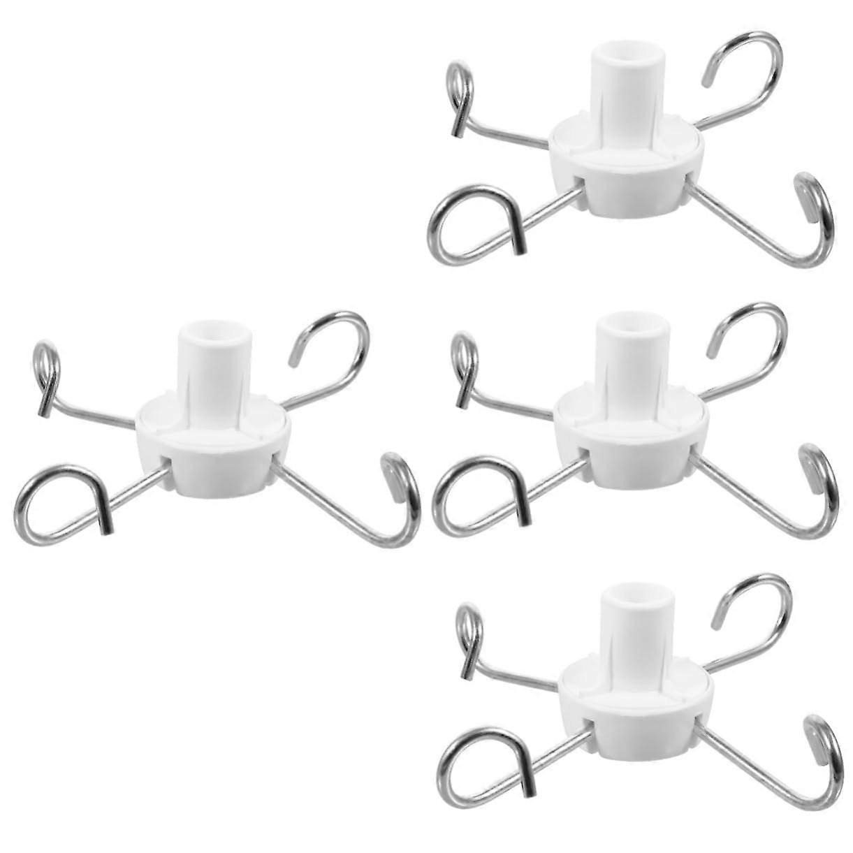Set of 4 Plastic Vertical Rod Accessories Hooks for Hanging Rods and Stands, Durable Hook Hanger for Home Organization