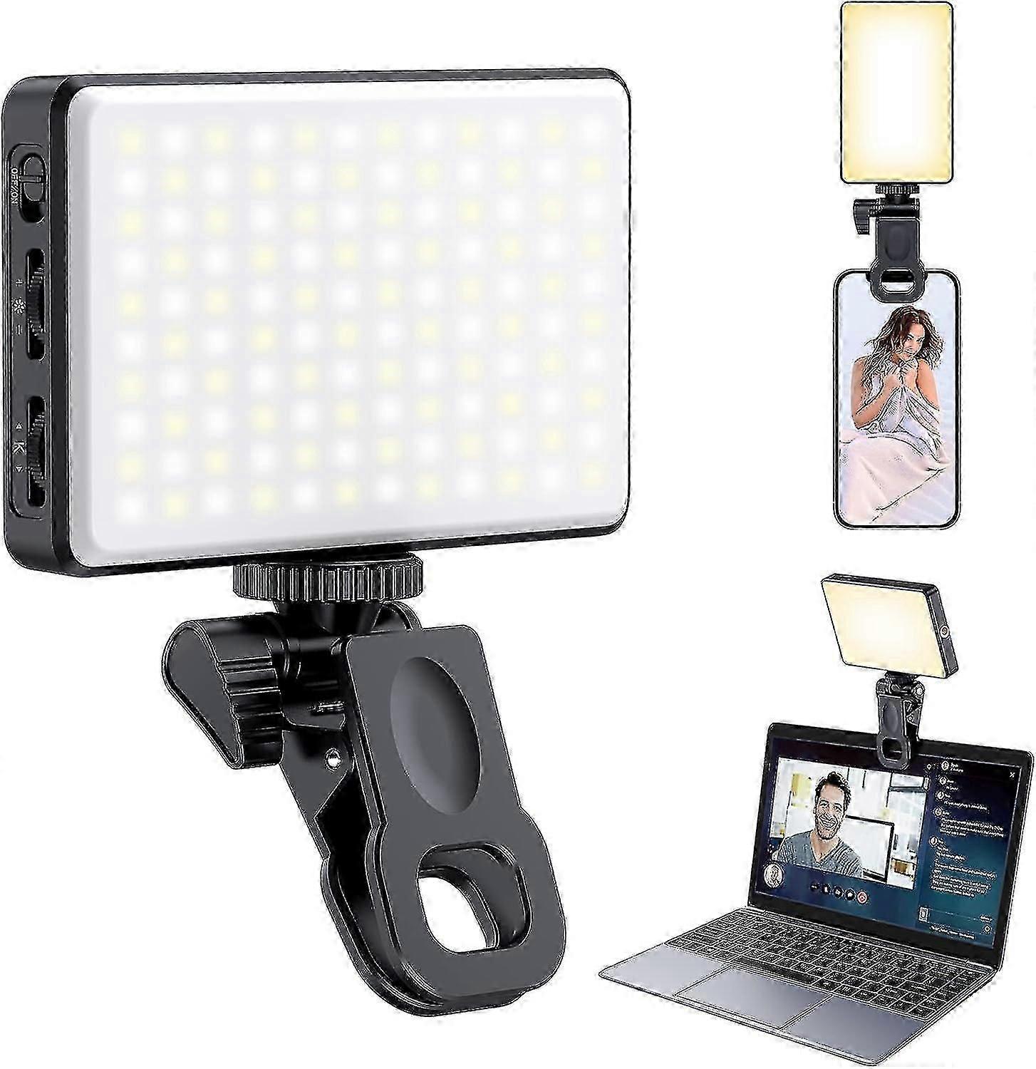 120 Led Phone Light, Selfie Light, Rechargeable Clip Video Light