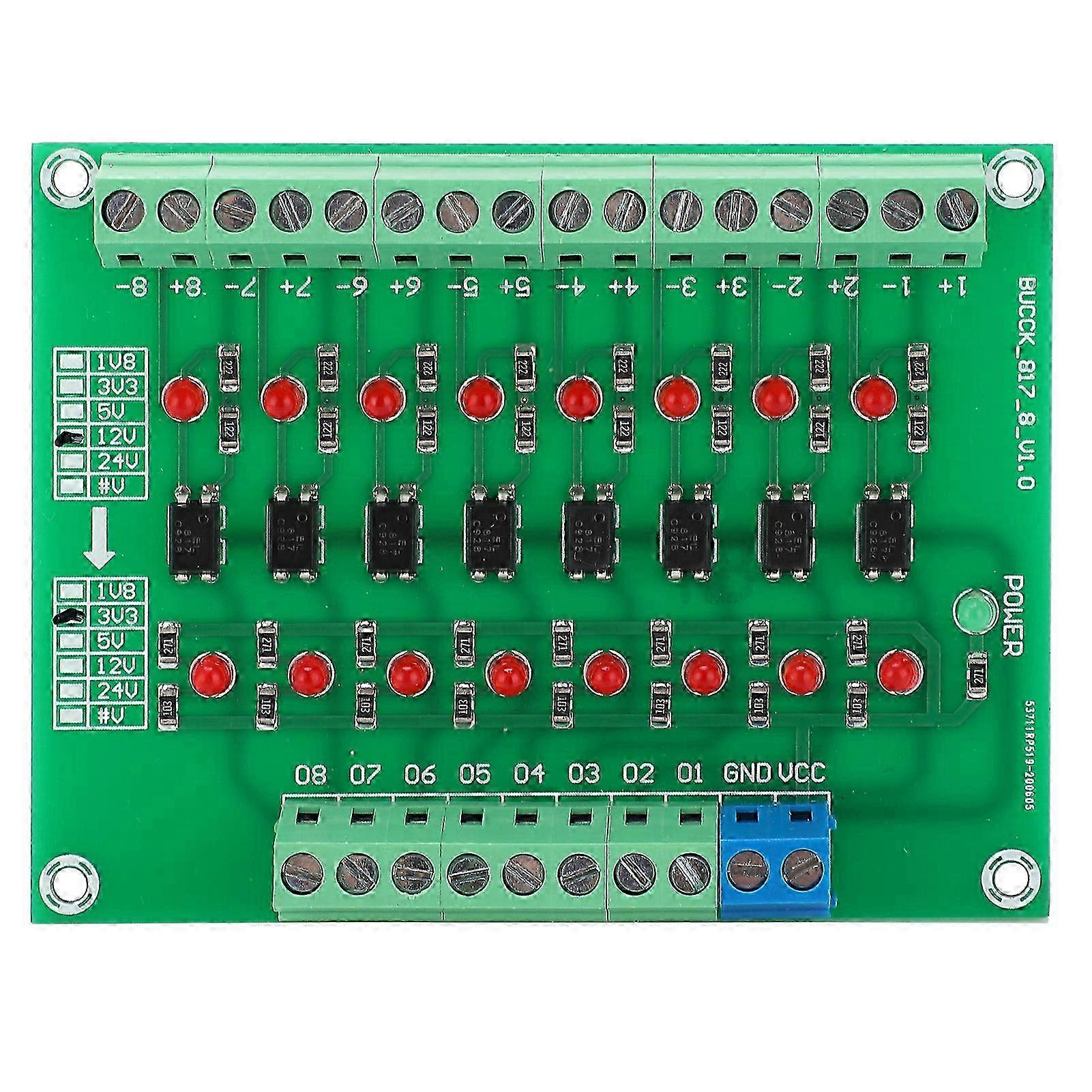 Voltage Converter Board Module Resin 8-Channel Photoelectric Isolation PLC Signal Level