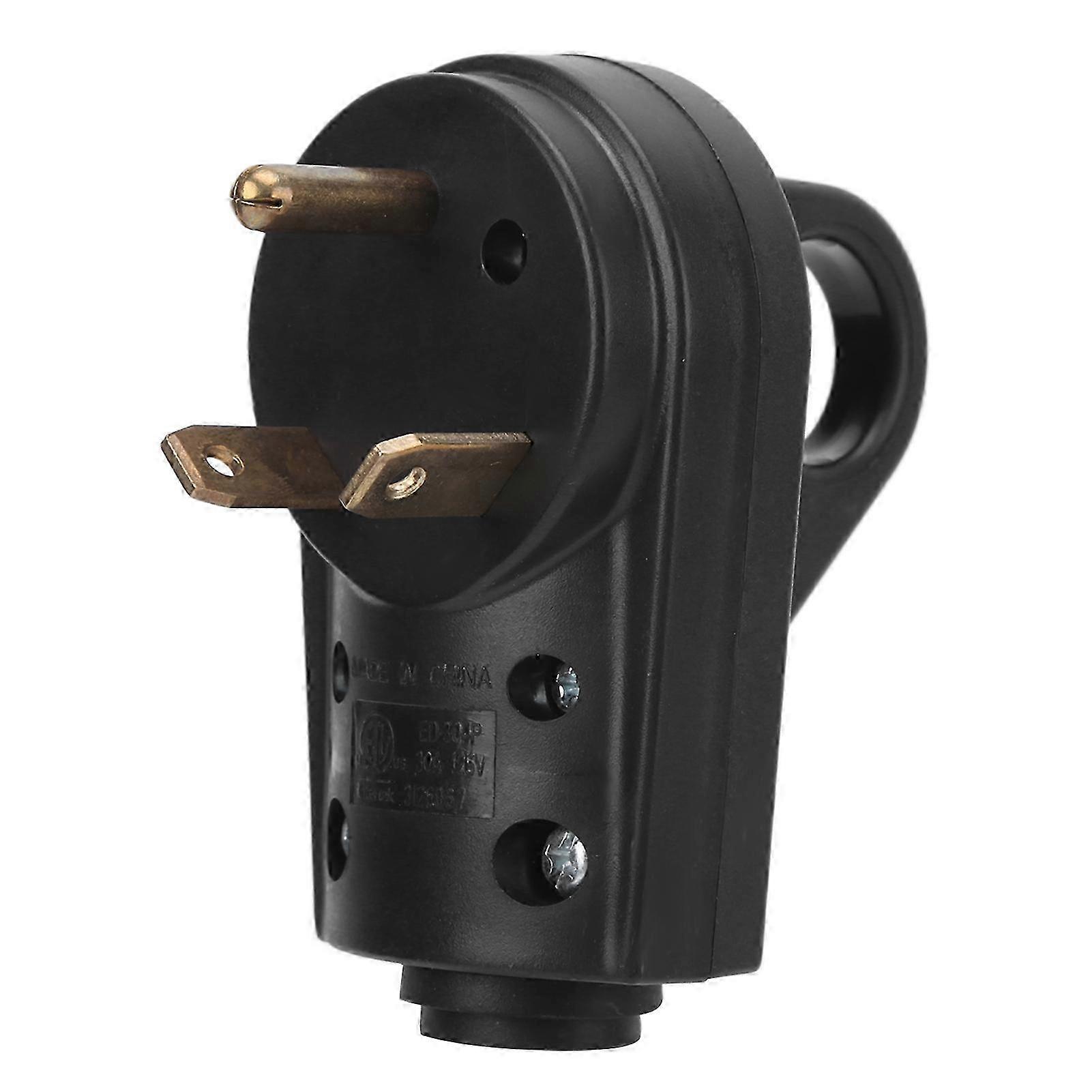 30A 125V Male Plug Electrical Adapter with Comfortable Grip Handle for RV Caravan Motorhome Trailer
