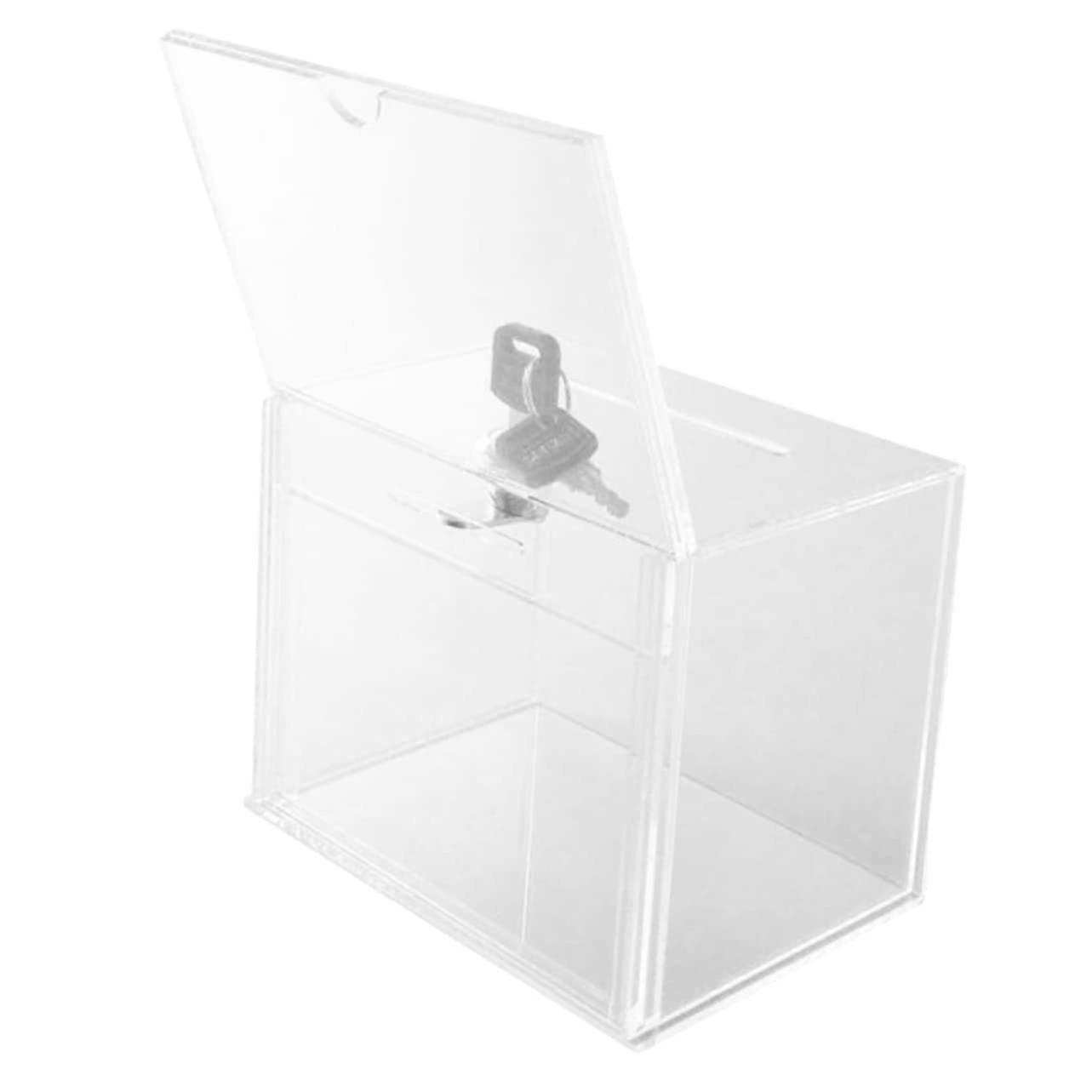 Lockable Donation Box Transparent Window Post Box