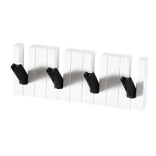 Wall-mounted Clothes Hanger with Piano Keys Hook Design