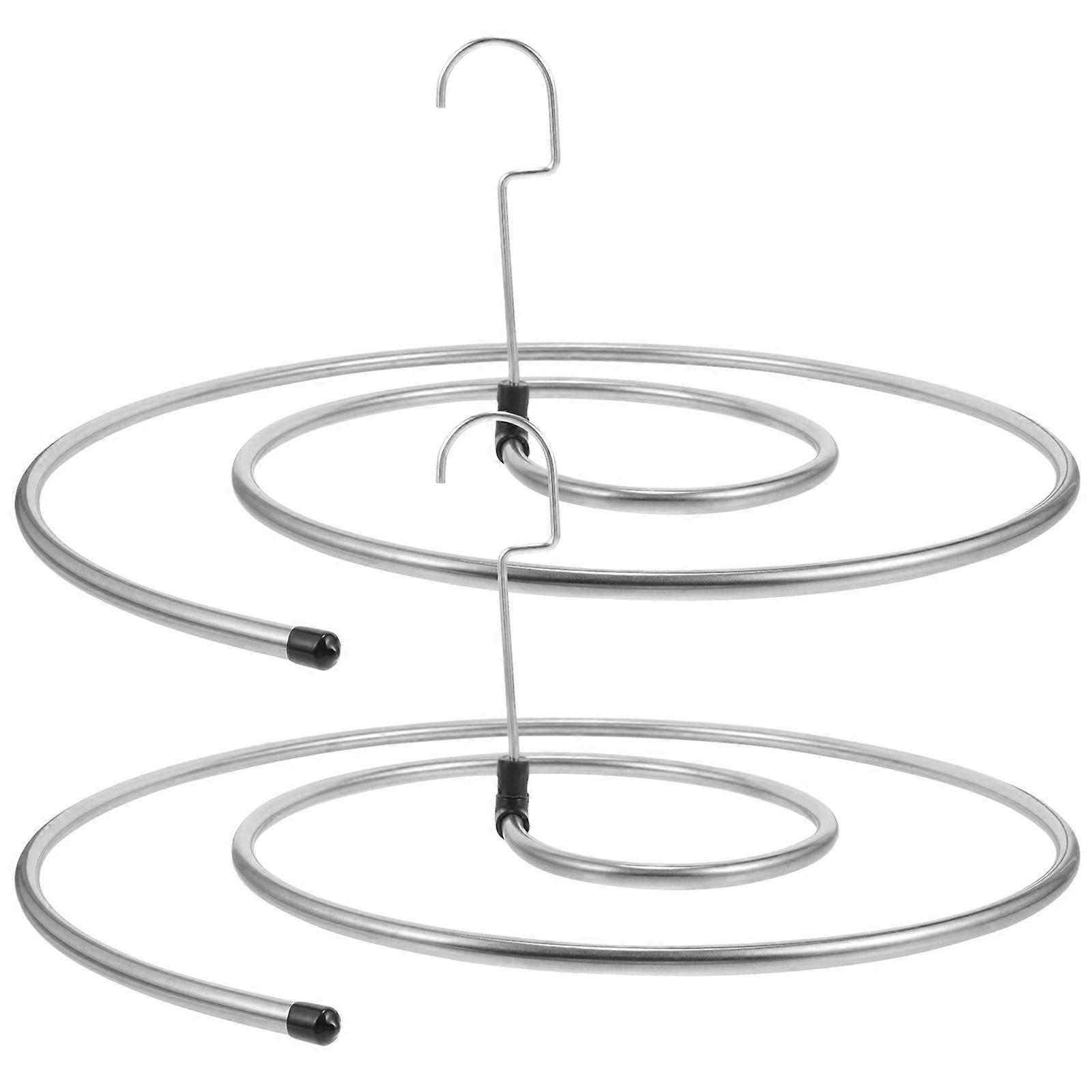2pcs Spiral Sheet Hanger, 304 Stainless Steel, Hangers Space Saving For Bedspreads Coverlets Mattresses Tablecloths Sofa Covers Blankets Shawls