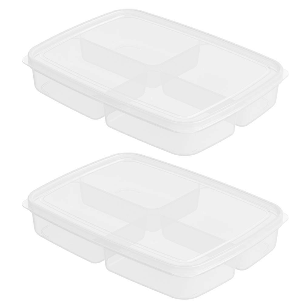 Airtight Meat Container Fridge Food Box Preservation 21X15.6X3.5CM 2Pcs