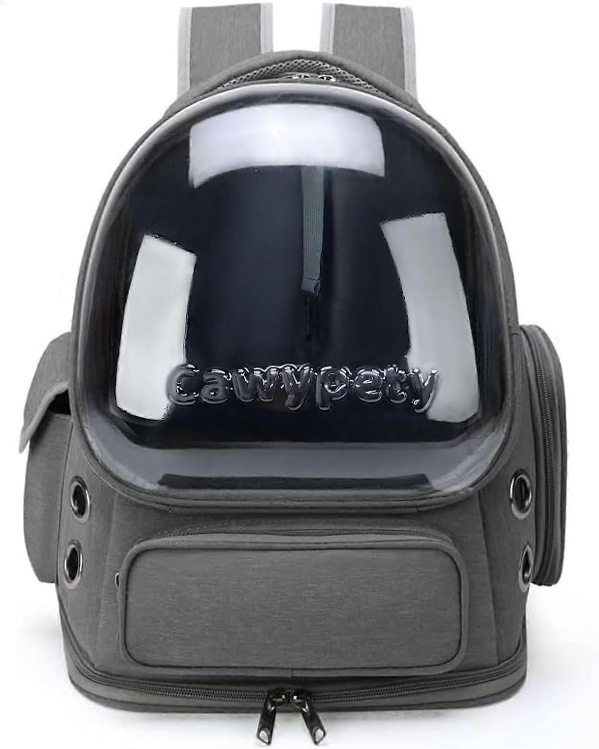 Cat Backpack, Breathable Cat Carrier, Large Space Bubble Pet Backpack for Kittens, Small Dogs up to 12 lbs, Grey