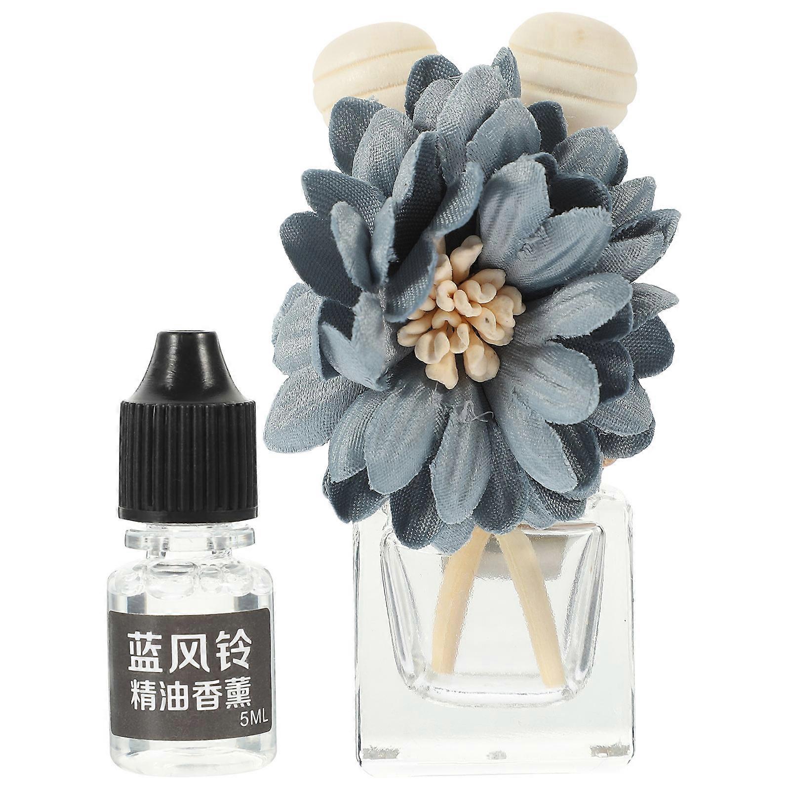 Flower Shaped Glass Car Perfume Clip for Decor Assorted Color Release Fragrance Easy to Install