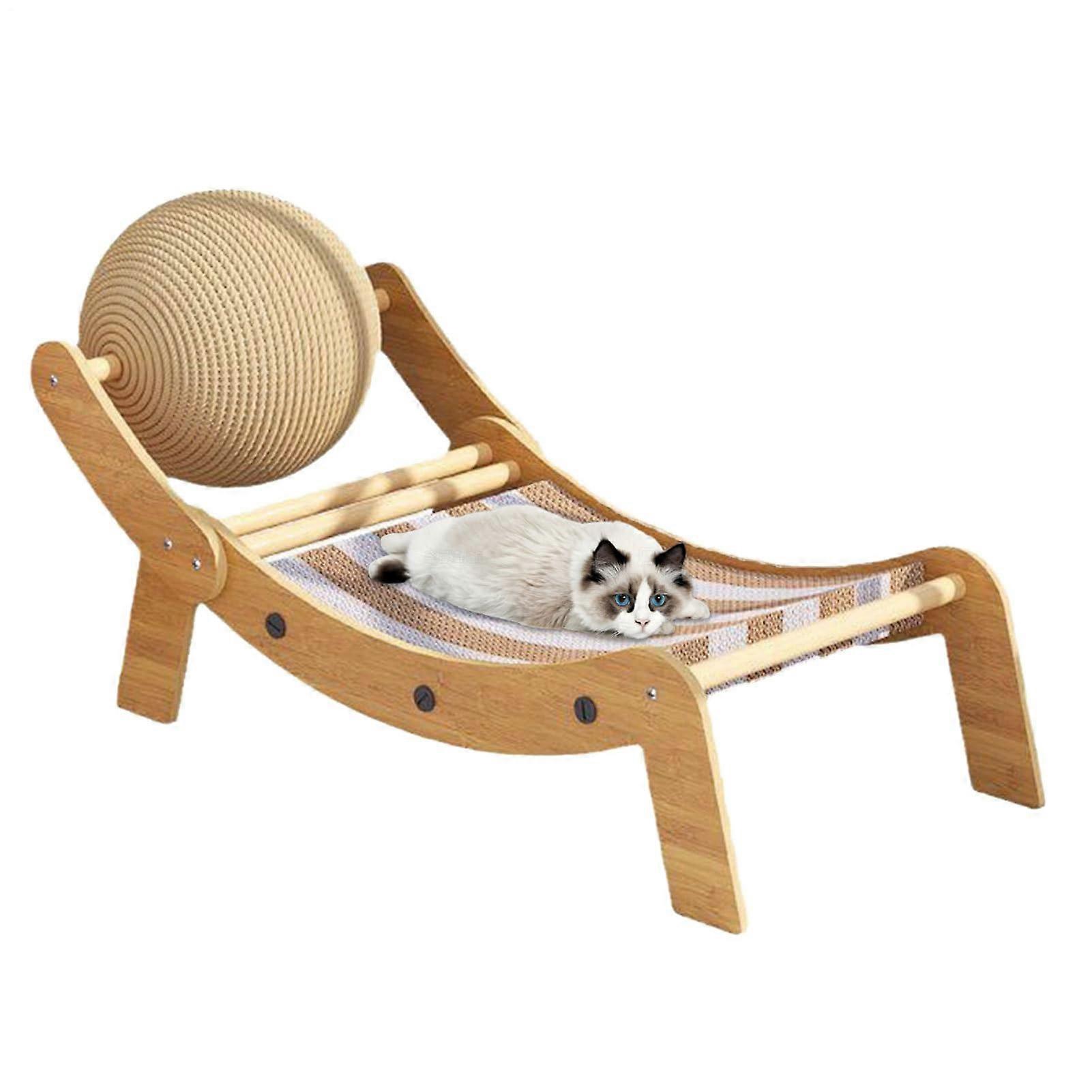Scratch Chair for Cats Scratch Lounge Cat Bed with Play Ball Elevated Pet Lounger