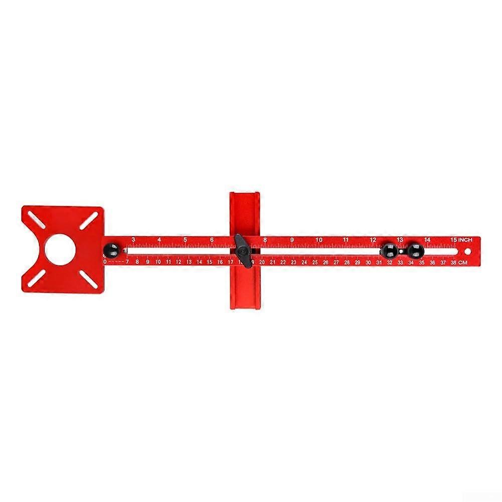 Woodworking Router Circular Jig with Metric and Measurements for Grooving (Red)