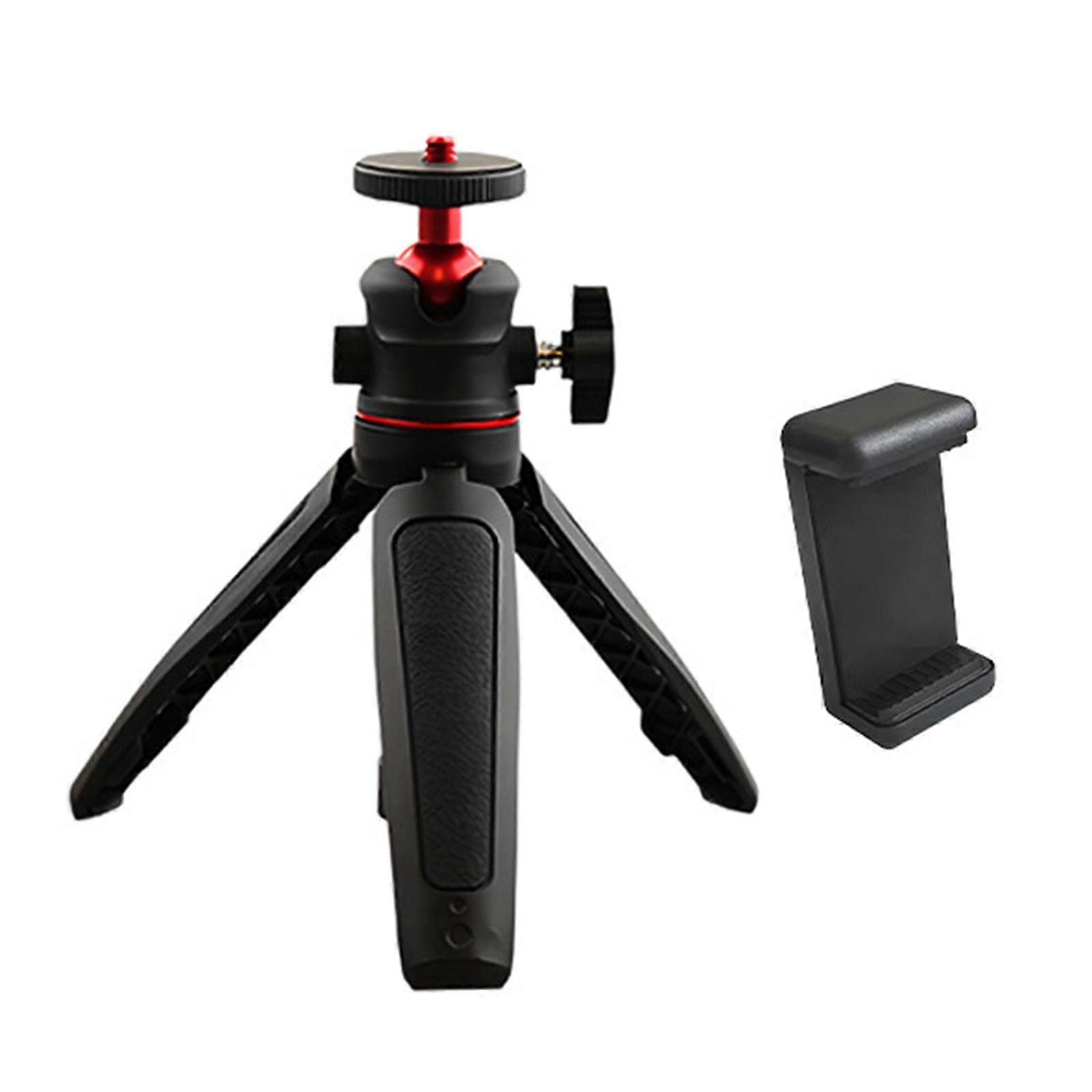 Tripod for Photography Video Recording Angle Adjustable Tabletop Phone Tripod with Phone Clip Handheld Tripod