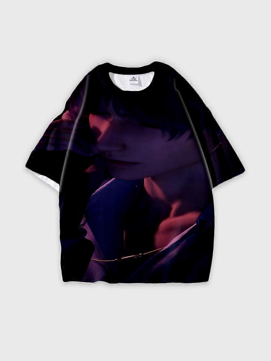 T-shirt round neck Role Pattern loose short sleeve JW2191