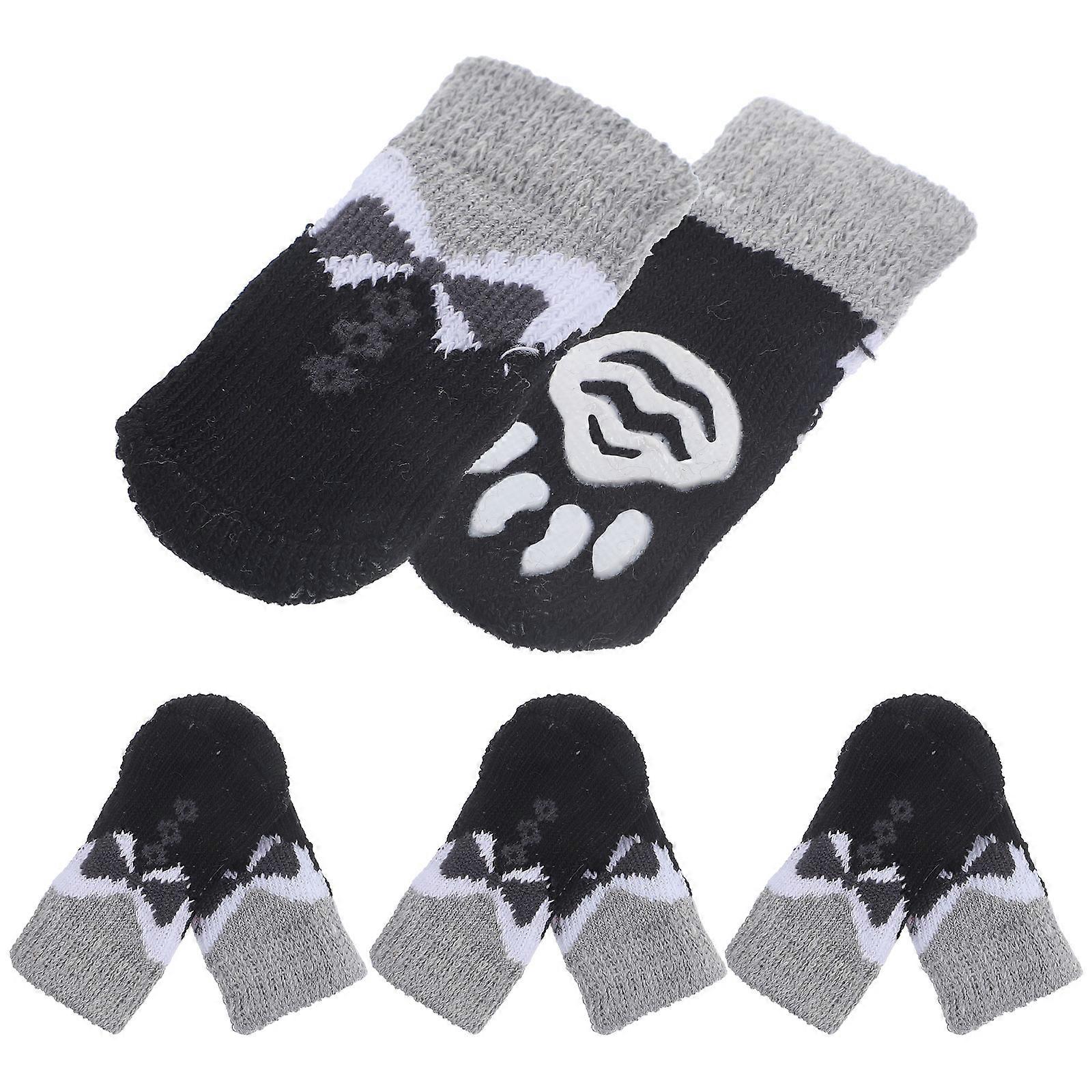 Pet Socks for Dogs and Cats Non-Slip Pet Socks Cold Resistance Snow and Ice Resistance Floor Protection M Assorted Color 8 Pcs