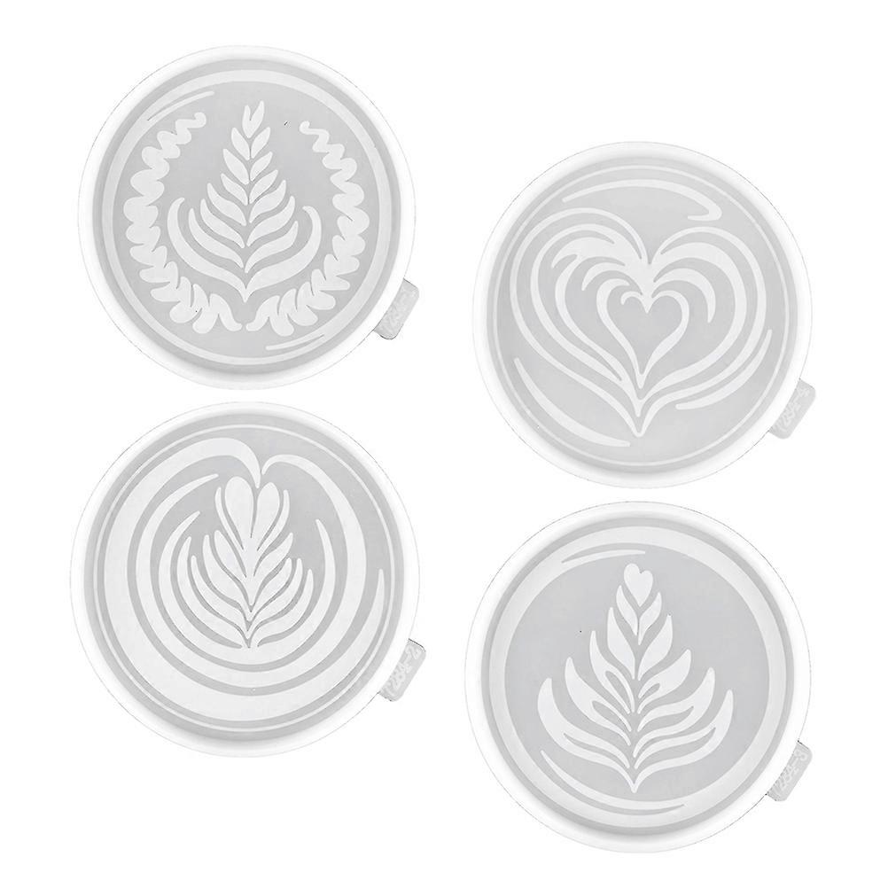 Resin Casting Molds Silicone Epoxy For Craft Projects Round 4Pcs Diy Coaster