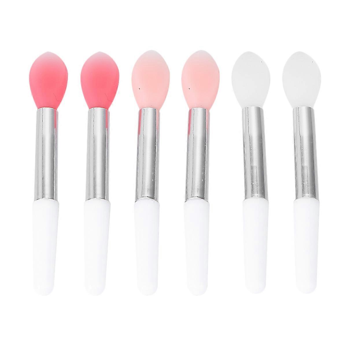 Lip Liner Brush Silicone Makeup Applicators Liquid Cosmetics Usage Single Head Cosmetic Tool Translucent 6Pcs