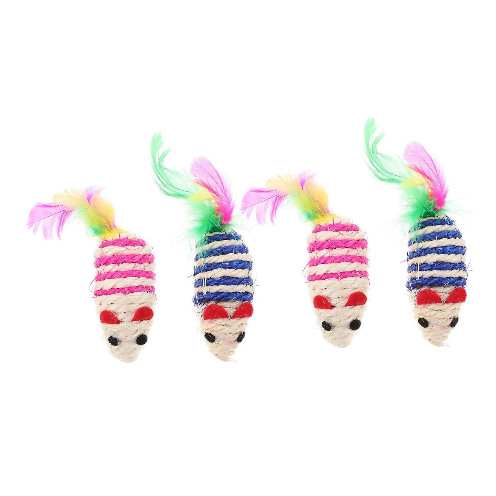 Pack of 4 Cat Sisal Interactive Cat Toy Catnip Cat Things Interactive Clay Cat Toys Kitten Toy Mouse