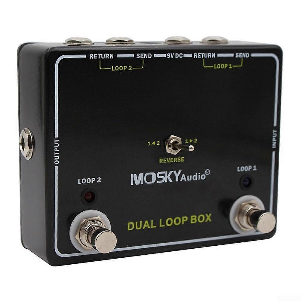 Dual Reverse Loop Box Guitar Effects Pedal Switcher Versatile Looper AB Foot Switch Tuner Out
