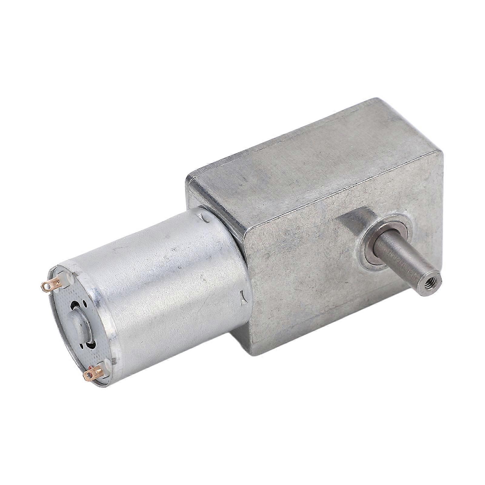DC Geared Motor Double Shaft Rotation Direction Adjustable Square Turbine Worm Speed Reduction Motor DC24V 40RPM